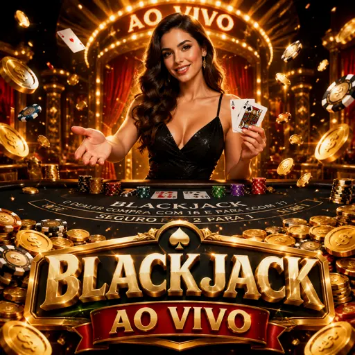 Mesa de blackjack ao vivo com cartas na tela