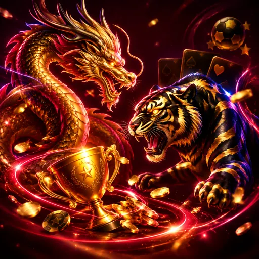 Mesa de Dragon Tiger com uma carta para cada lado