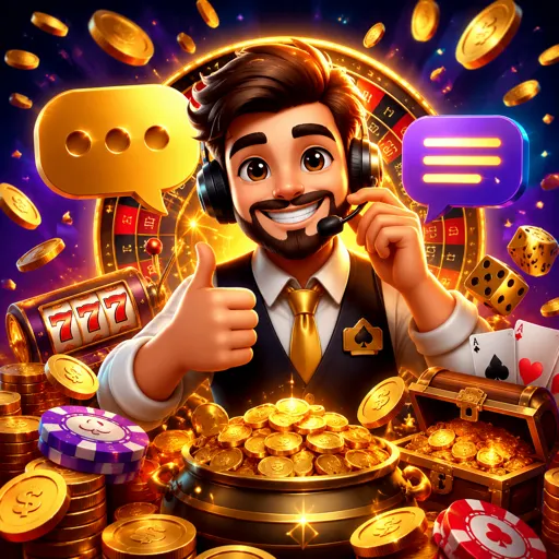 Atendente do suporte respondendo o chat ao vivo no celular do jogador